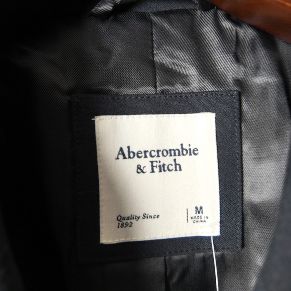 Abercrombie Fitch Dark Navy Single Button Blazer Jacket Womens Size Medium M - Picture 2 of 7